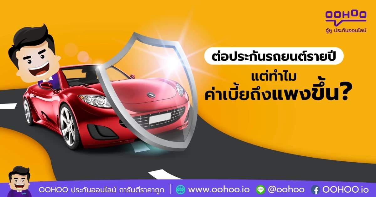 ต่อประกันรถยนต์รายปี แต่ทำไมค่าเบี้ยถึงแพงขึ้น?