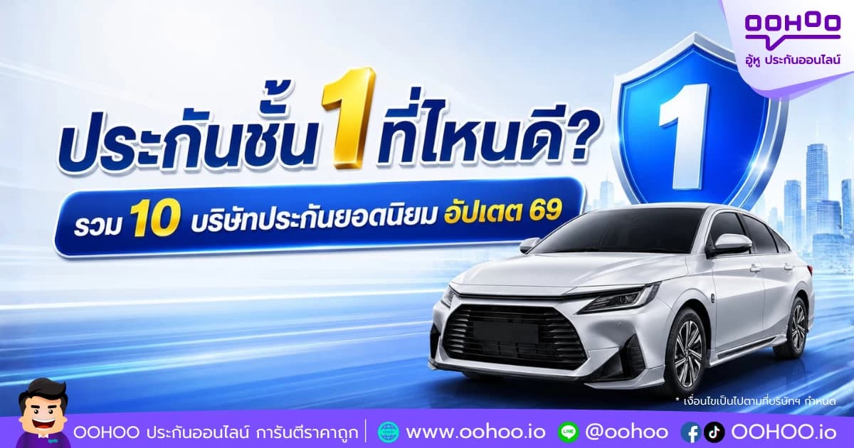 ประกันชั้น 1 ที่ไหนดี? รวม 10 บริษัทประกันยอดนิยม อัปเดต 69