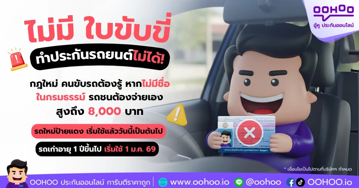 คปภ. ประกาศเกณฑ์ใหม่ 2568! ทำประกันรถยนต์ต้องระบุชื่อคนขับทุกคัน เริ่มแล้ววันนี้